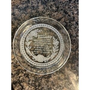 Glass Friendship Poem Plate Decorative Keepsake Gift